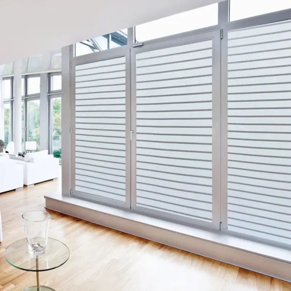 Pellicola per finestre smerigliata da 2/3/5 metri per finestra Privacy Adesivo in vetro adesivo con colla Strisce larghe bianche Bagno Camera da letto 5