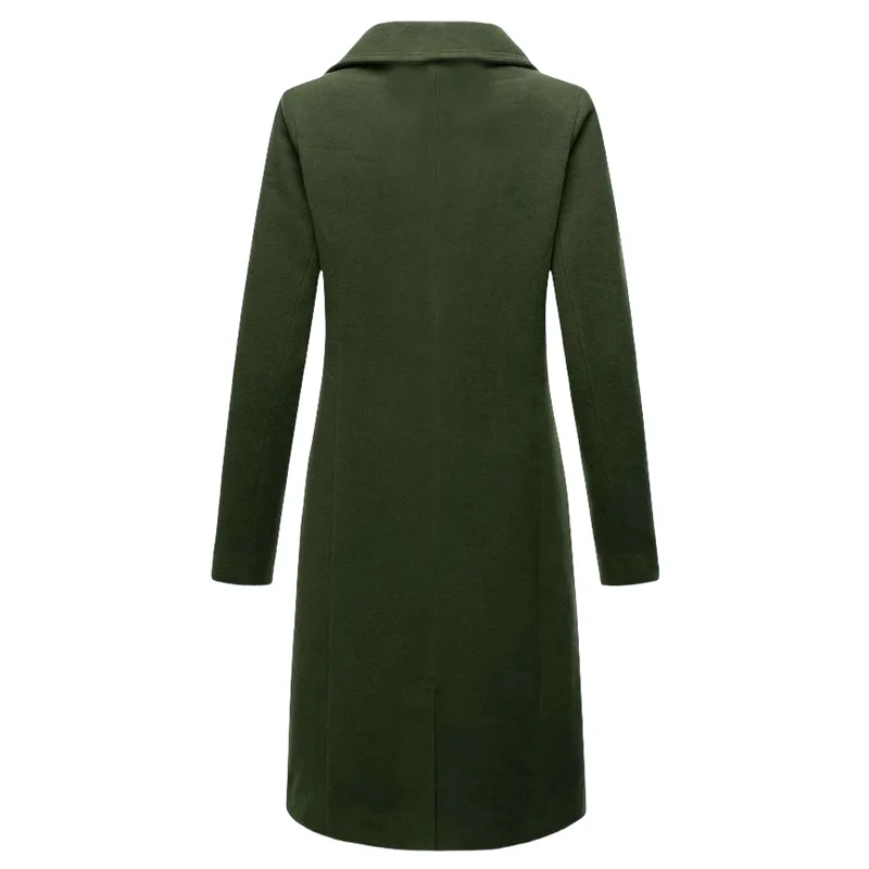 Trench da donna doppio petto foderato in lana giacca calda bavero cappotto sottile ed elegante capispalla streetwear di grandi dimensioni abbigliamento da donna 2