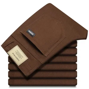 Pantaloni di jeans elasticizzati casual da lavoro dritti larghi alla moda Pantaloni di marca maschile 5 colori Taglie forti Abbigliamento da uomo Jeans slim 28-44 1