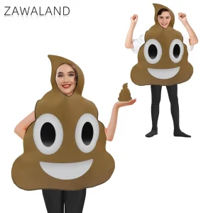 ZAWALAND adulto Cosplay cacca spugna Costume Unisex Performance sul palco divertente escrementi stampa partito travestimento vestito Costume di Halloween 1