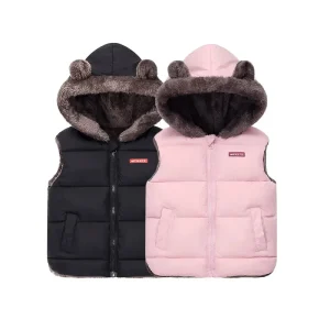 Nuovo piumino con cappuccio cappotti autunno primavera bambino gilet caldo spesso capispalla per bambini abbigliamento per bambini ragazzi ragazze giacche gilet 2-6 anni 1