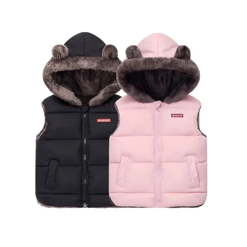 Nuovo piumino con cappuccio cappotti autunno primavera bambino gilet caldo spesso capispalla per bambini abbigliamento per bambini ragazzi ragazze giacche gilet 2-6 anni 1