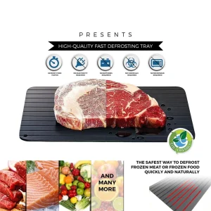 Vassoio per scongelamento rapido Vassoio per scongelamento degli alimenti in lega di alluminio Vassoio per scongelamento per carne congelata Vassoio per alimenti per pesci Accessori per la cucina di casa Gadget Strumenti 1