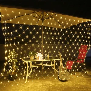 3X2M LED Rete da pesca all'aperto Tenda Maglia Lucine Giardino Decorazione natalizia Festa Matrimonio Capodanno Decorazione ghirlanda 1