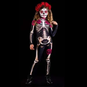 Halloween Rose Skeleton Girl Ghost Bride Role Play Costume da donna stampato Bonesaw manica lunga tuta Party 1