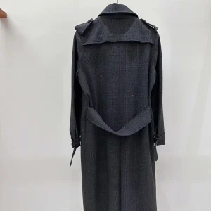 Cappotto lungo Giacca a vento doppiopetto Erectus Design Colletto con diamanti Giacca scozzese di media lunghezza 2025 Cappotto autunnale Donna Inverno 1