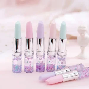 Ins Girl Heart Lipstick Gel Pen Cute Creative Student Writing Signature Little Fairy Quicksand Pens materiale scolastico 1