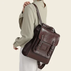 Zaino in vera pelle da donna 2025 Nuovo stile Super Hot Fashion Borsa Cambridge stile college britannico Zaino di grande capacità 1