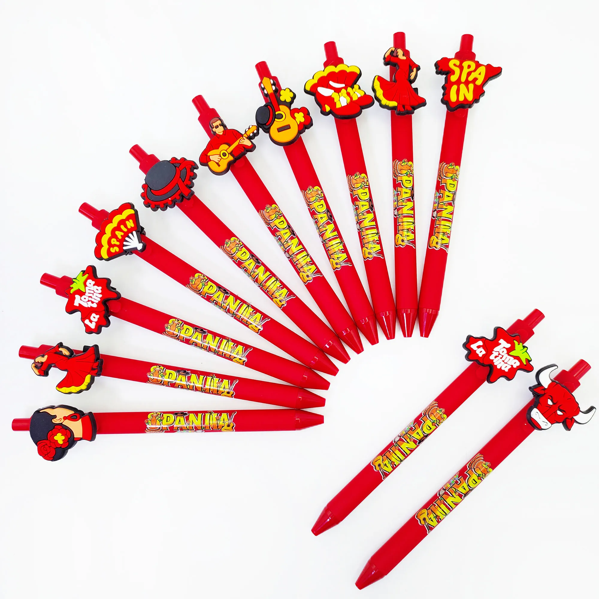 Penna a sfera stampata a tema spagnolo da 10 pezzi/20 pezzi per gli studenti per scrivere articoli di cancelleria, penna per minuti di riunioni in ufficio. 4