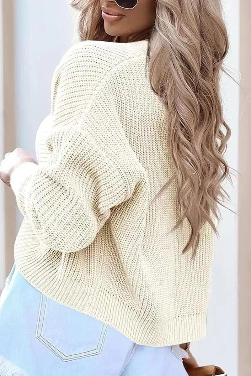 2025 coreano nuovo maglione donna corto scollo a V solido maniche lunghe cardigan lavorato a maglia giacca streetwear 4