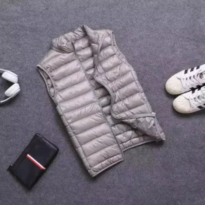Cappotto Gilet imbottito senza maniche ultraleggero Giacca piumino leggero caldo ultra sottile Gilet invernale da uomo Gilet in piumino d'anatra 1