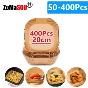 50-400 pezzi friggitrice ad aria carta da forno usa e getta antiaderente tappetino pergamena a prova di olio per cucinare forno a microonde pad pad foglio barbecue arrosto 1