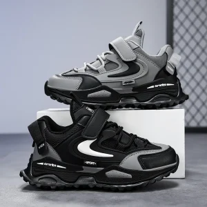 Scarpe casual per bambini 2025 Nuovo design Sneakers in pelle PU per bambini Scarpe sportive di moda Ragazzi Ragazze Scarpe comode da passeggio 1