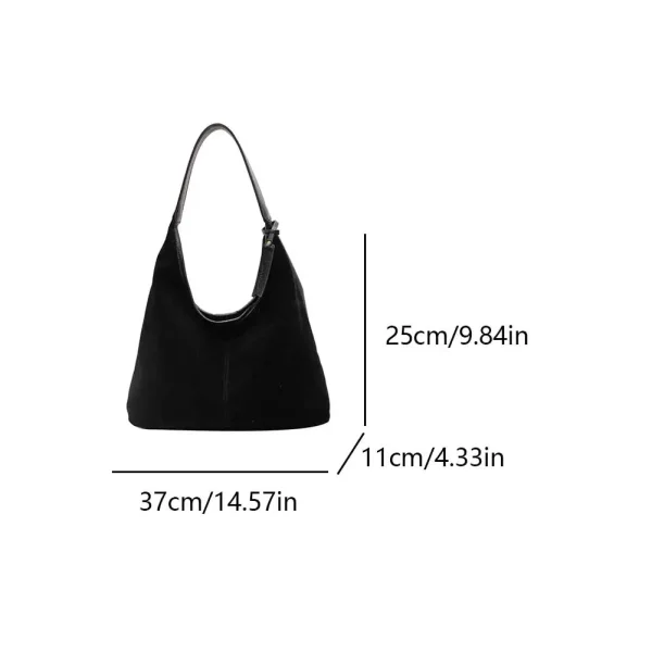 Borse a tracolla in pelle scamosciata da donna Tote alla moda Borse da donna Autunno Inverno Borsa di grande capacità Borsa da pendolare casual con chiusura magnetica 6