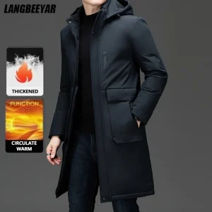 Di fascia alta lungo addensare inverno nuovo marchio moda casual giacca Parka con cappuccio giacca a vento pesante cappotti antivento per esterni capispalla 1