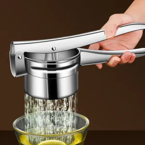Schiacciapatate manuale in acciaio inossidabile 304 con 3 dischi intercambiabili Spremiagrumi spremiagrumi spremiagrumi gadget da cucina 1