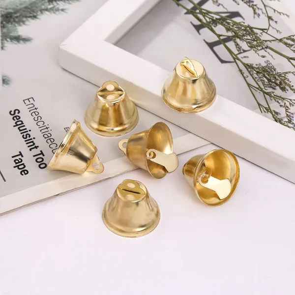 10-50mm Oro Corno Aperto Jingle Bells Albero Di Natale Decorazione Della Porta Piccolo Carillon di Vento Ciondolo Artigianato FAI DA TE Accessori Per Animali Domestici Del Partito 2