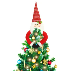Topper per albero di Natale Grande cartone animato di Babbo Natale Leggero Decorazione per albero di Natale Forniture per feste di Natale Ornamento per le vacanze 1