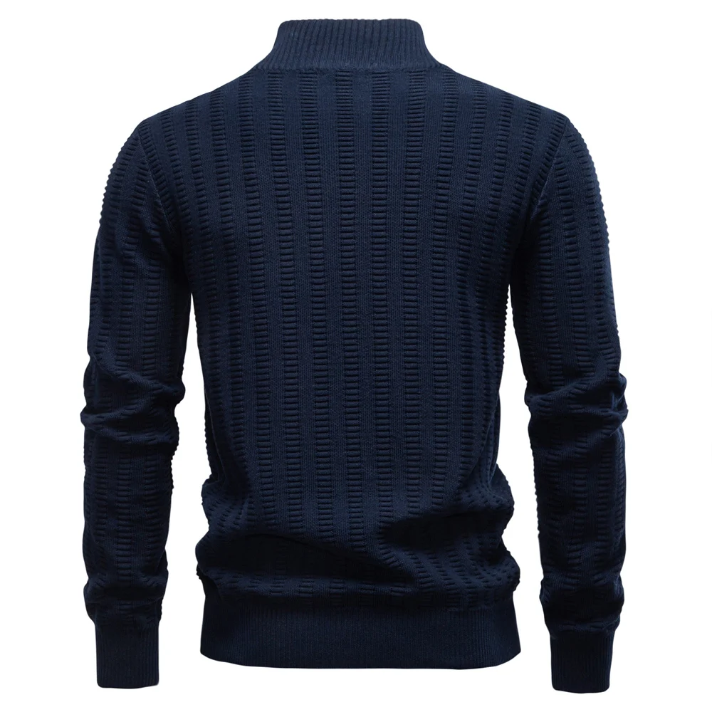 AIOPESON Pullover a righe di lusso da uomo Maglieria in cotone stile vecchio denaro Spessore caldo girocollo Maglione sociale invernale da uomo 3