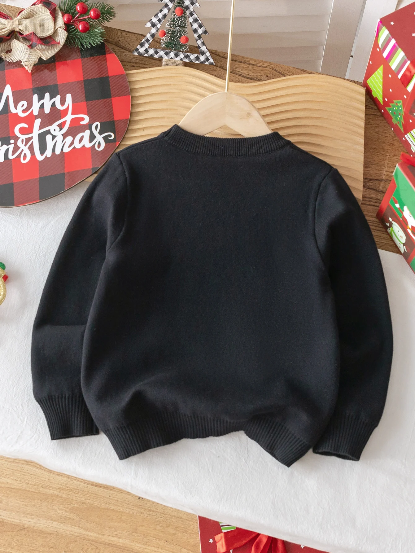 Maglione lavorato a maglia con motivo renna natalizia per ragazzi e ragazze adatto per feste di Natale in primavera, autunno e inverno 2