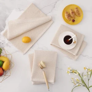 HAPIHAPPY Panni da cucina in cotone Accessori per la casa Tessuto per waffle Asciugamani da cucina Strumenti per la pulizia Cose utili per la pulizia della casa 1