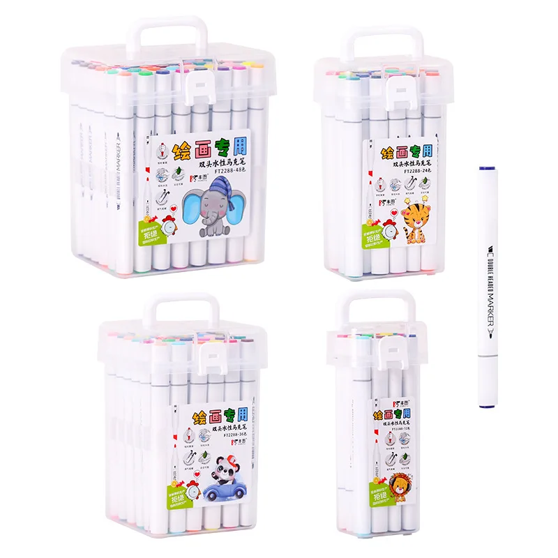 I pennarelli a base d'acqua sono lavabili e hanno colori vivaci sono articoli di cancelleria per imparare a disegnare e marcare 6