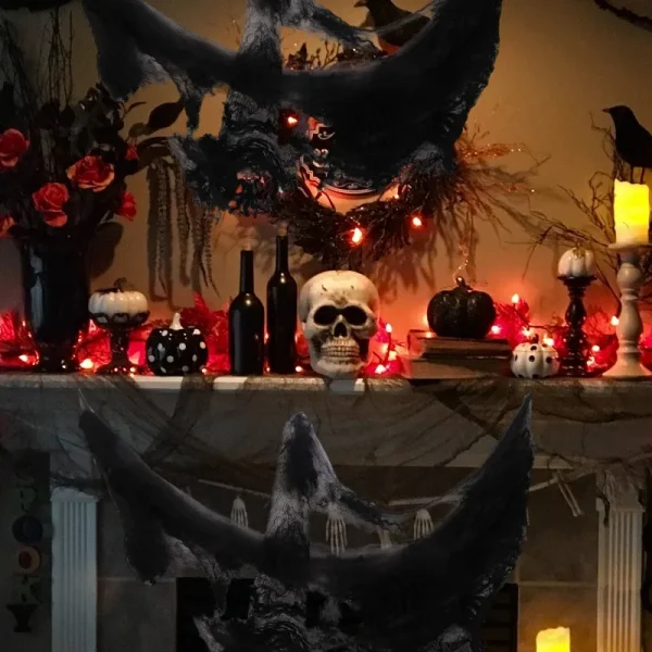 Ragnatela artificiale Decorazione di Halloween Puntelli di scena di festa spaventosa Ragnatela elastica bianca Accessori per la decorazione della casa della casa horror 5