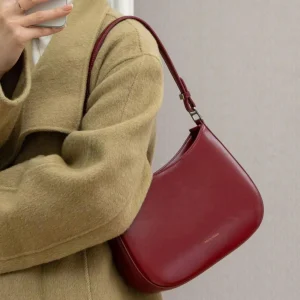 Autunno inverno nuove donne borsa a tracolla rossa lucida quadrata in ecopelle femminile borsa a tracolla singola classica borsa testurizzata Vintage 1