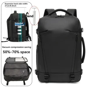 Zaino espandibile, borsa di compressione sottovuoto di grande capacità, spazio multistrato, zaino per computer da viaggio, unisex 1