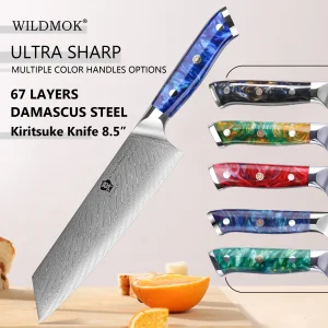 Coltello Kiritsuke da cucina in damasco da 8.5 "WILDMOK, coltello affilato come un rasoio con manico in resina Premium, coltello da cucina Full Tang 1