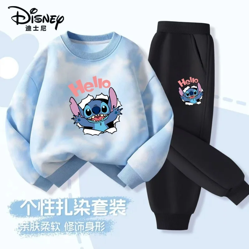 Autunno Neonata Ragazzo Vestiti Set Bambini Disney Stitch Stampa Tie-Dye Top e Pantaloni Fondo Due Pezzi Vestito di Cotone Tuta 3