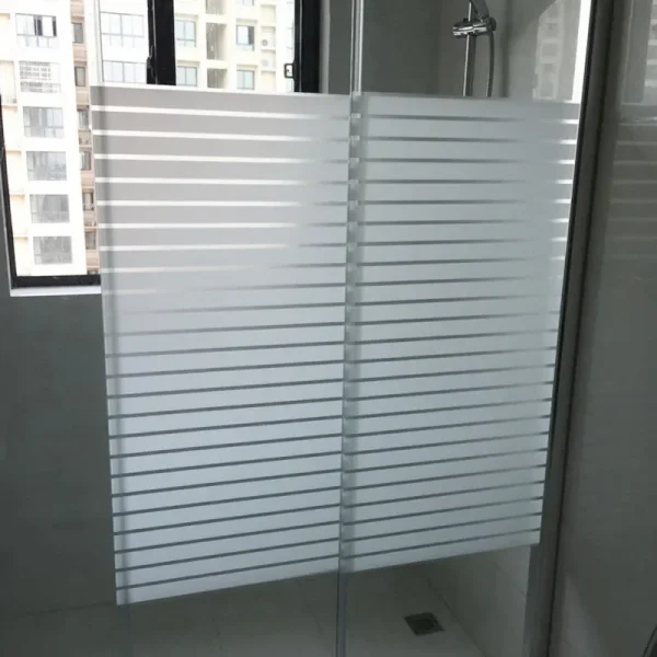 Pellicola per finestre smerigliata da 2/3/5 metri per finestra Privacy Adesivo in vetro adesivo con colla Strisce larghe bianche Bagno Camera da letto 4