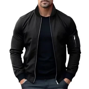 Giacca Giacca casual leggera da uomo Giacca sportiva a vento Cappotto con zip con tasche Abbigliamento Bomber da uomo primavera autunno 1