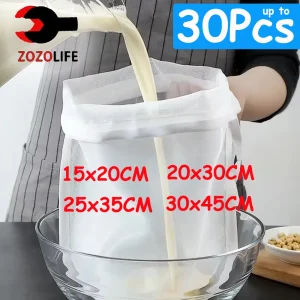1/30Pc 100 Maglia Latte di Soia Sacchetto Filtro In Nylon Sacchetto di Latte Dado Netto Iogurt Tè Caffè Olio Pressa Per Alimenti Filtro Filtri Maglia Filtro borsa 1