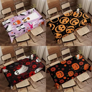 Simpatico tovaglia per cani di Halloween, ristorante, cucina, soggiorno, decorazione domestica, decorazione rettangolare per feste 1