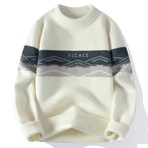 Maglione lavorato a maglia casual classico con blocchi di colore Pullover da uomo 2025 Caldo e casual Moda Autunno Inverno Elegante top da pendolarismo 1