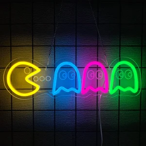 Insegna al neon da gioco per la decorazione della parete, insegna illuminata per sala giochi, decorazione della grotta dell'uomo, regalo di Natale di compleanno di Halloween, alimentato tramite USB 1
