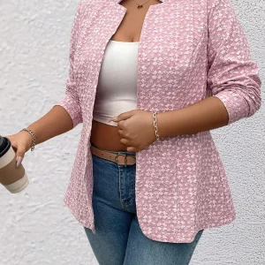 Cappotto ampio casual da donna taglie forti per l'autunno e l'inverno, capispalla comodi di spessore moderato per lo stile quotidiano 1