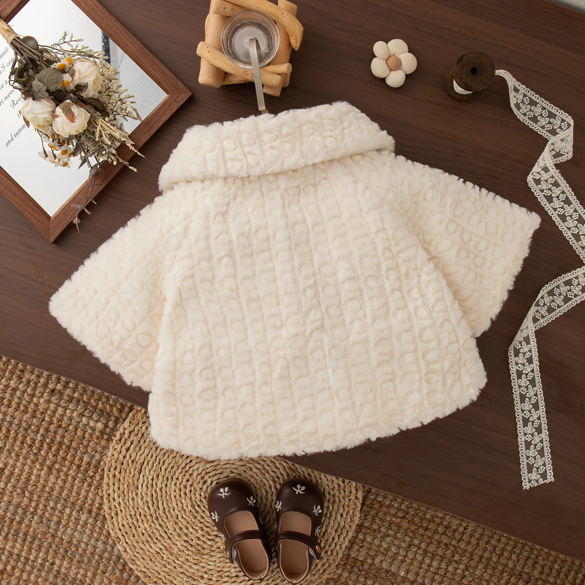 Nuovo cappotto invernale per bambina con fiocco marrone dolce, abbigliamento per bambini antivento e caldo adatto ai bambini dai 9 mesi ai 3 anni 6