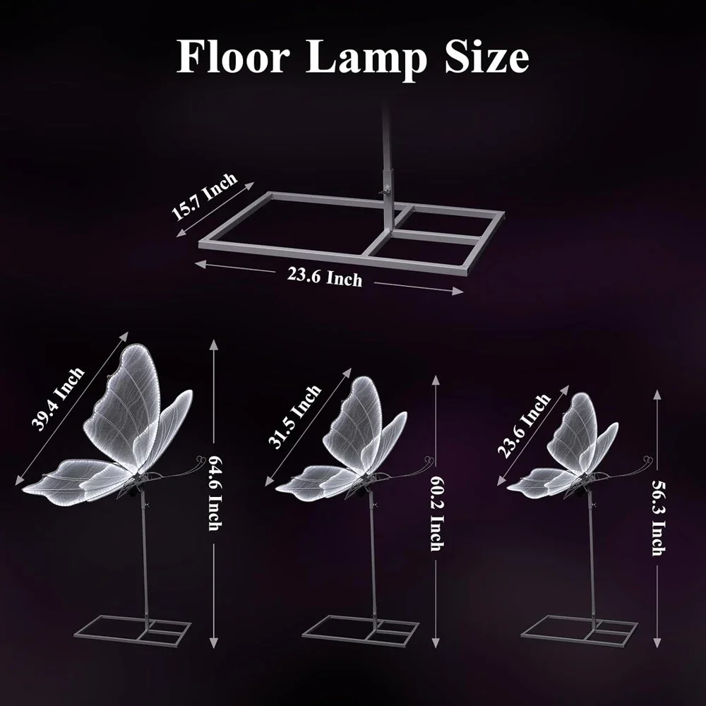 Lampada da terra a farfalla elettrica per matrimonio Grandi oggetti di scena mobili per decorazione a farfalla con ali battenti - per la festa di compleanno Baby Showe 5