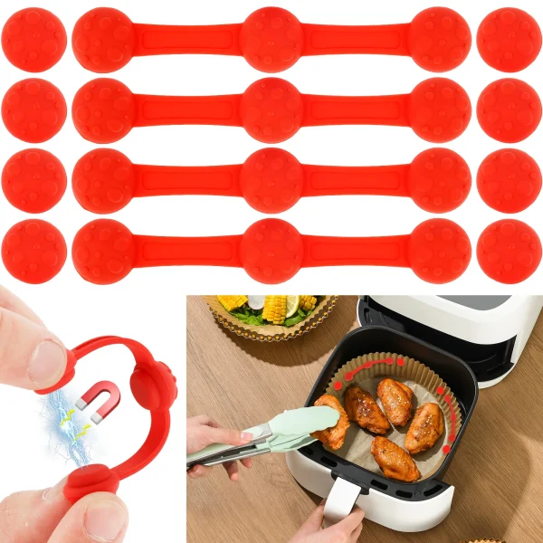 Magneti per friggitrice ad aria da 4 pezzi per tenere la friggitrice ad aria Carta pergamena Accessorio per friggitrice ad aria Supporto per rivestimento Parte di ricambio Prevenire la carta 1