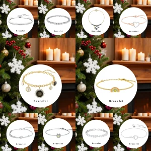 2025 Nuove decorazioni natalizie Ciondolo natalizio con ciondolo SW Set di braccialetti classici Stile alla moda e squisito 1