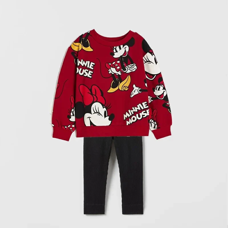 Felpe larghe + pantaloni 2 pezzi / set Abbigliamento autunnale Moda bambino Abiti a maniche lunghe Carino girocollo Top Pantaloni neri per ragazzi Ragazza 5