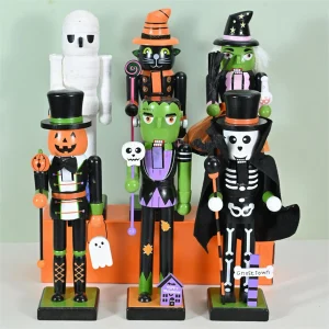 Zucca di Halloween Schiaccianoci Soldato Scheletro Schiaccianoci Figurina di Halloween Goody Bag Riempitivi Ornamento per la casa Decorazioni natalizie 1