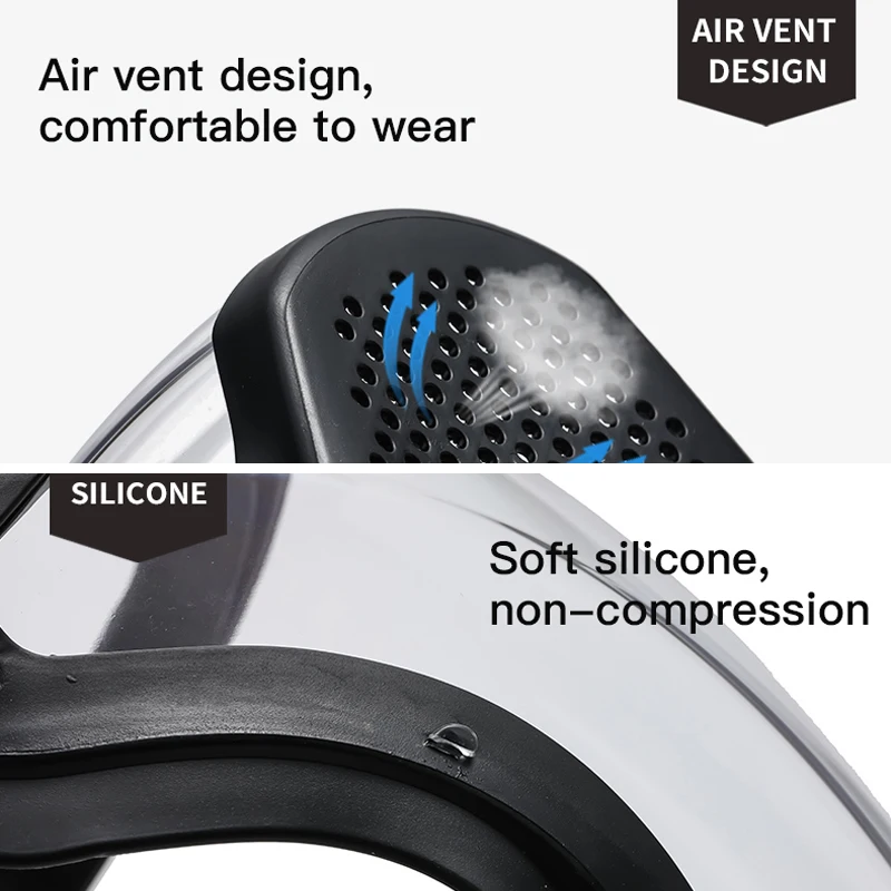 Maschera di protezione da lavoro Visiera integrale riutilizzabile Cucina di casa Maschera di protezione dagli schizzi Maschera antipolvere antivento antiappannamento con filtro 2