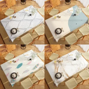 Tovaglia con motivo a foglie Tovaglia da cucina per ristorante Soggiorno Decorazione domestica Decorazione rettangolare per feste 1