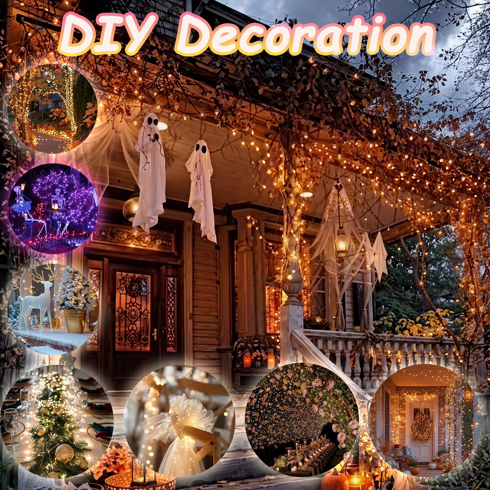 20-200 pezzi lucine a LED luci a corda a batteria luci scintillanti impermeabili per decorazioni di nozze festa di Natale di Halloween 5