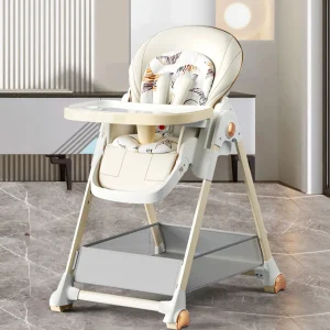 Seggiolone seggiolone per l'alimentazione del bambino seggiolone per tavolo da pranzo per bambini seggiolone per l'alimentazione sedia da pranzo pieghevole per bambini con ruota 1