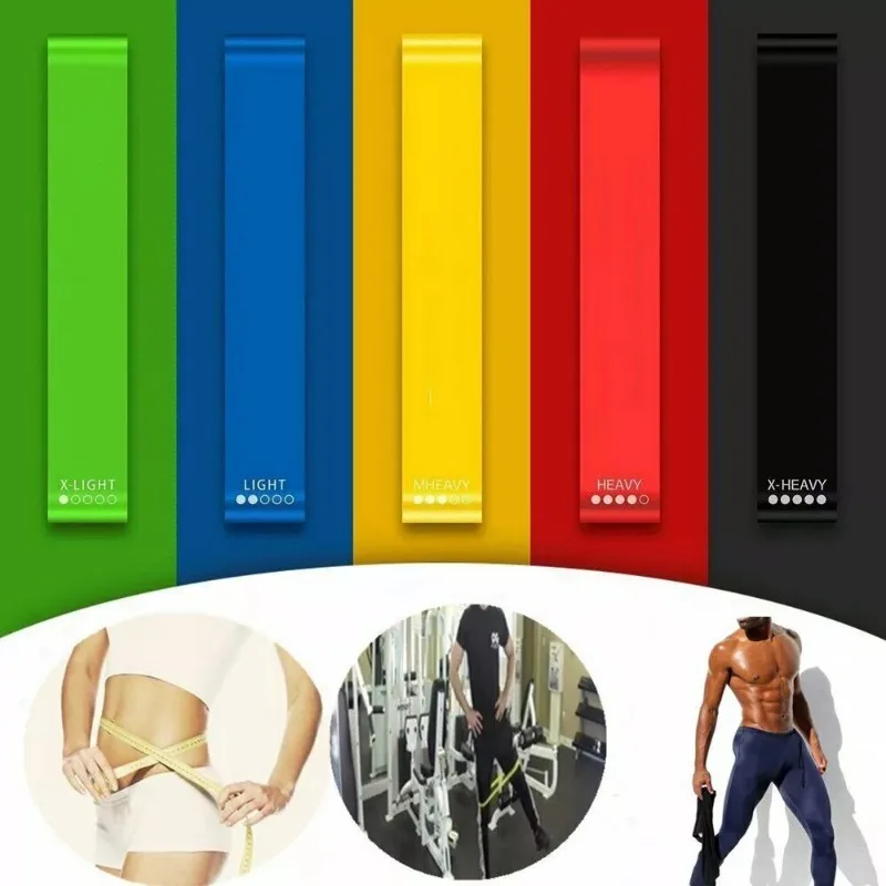 Vari colori Yoga Sport Fasce di resistenza attrezzature da palestra TPE Home Fitness Fasce elastiche Pilates allenamento per l'allenamento della forza 5