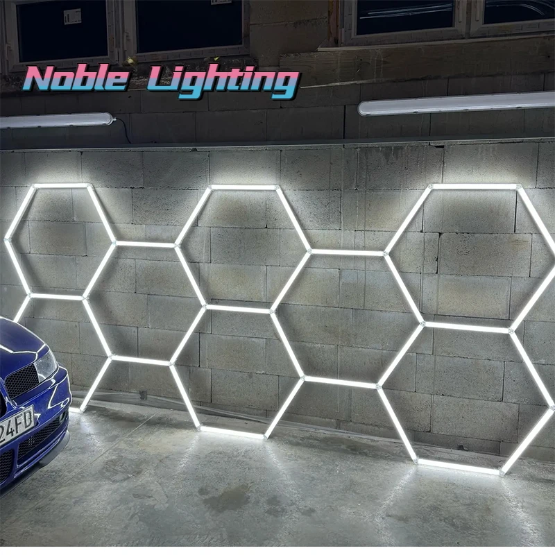 Muiti Garage Light Lampada a LED esagonale Lampada a LED a nido d'ape altamente efficiente personalizzata per officina di illuminazione a soffitto da barbiere 1